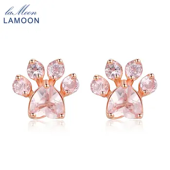 LAMOON 925 sterling-silver-jewelry Bearfoot 100% Natural Gemstone Rose Quartz Rose Gold Stud Earrings for Women Pink EI040
LAMOON 925 sterling-silver-jewelry Bearfoot 100% Natural Gemstone Rose Quartz Rose Gold Stud Earrings for Women Pink EI040