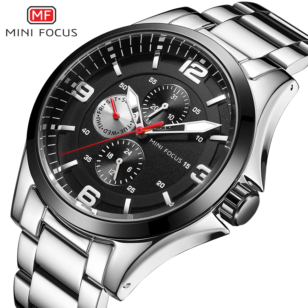 MINI FOCUS Casual Mens Watches Top Brand Luxury Military Quartz Watch Men Waterproof Business Chronograph Stainless Steel Strap
MINI FOCUS Casual Mens Watches Top Brand Luxury Military Quartz Watch Men Waterproof Business Chronograph Stainless Steel Strap