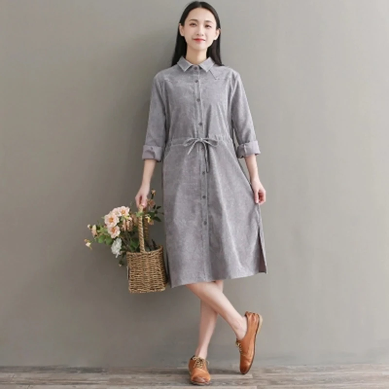 Mori Girl Autumn Winter Women Corduroy Female Turn Down Collar Solid Color Long Sleeve A-Line Long F317
Mori Girl Autumn Winter Women Corduroy Female Turn Down Collar Solid Color Long Sleeve A-Line Long F317