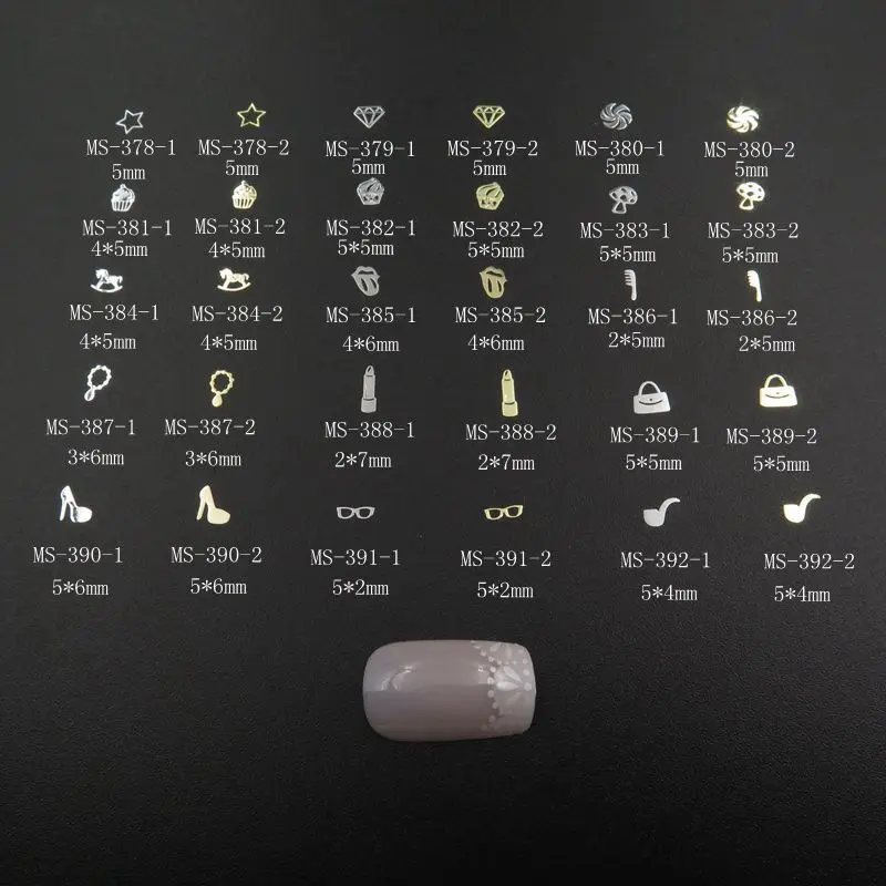 MS 100pcs New Silver and Gold Metal Sticker Nail Art Metal Sticker Nail Art Decoration Non-adhesive Sticker
MS 100pcs New Silver and Gold Metal Sticker Nail Art Metal Sticker Nail Art Decoration Non-adhesive Sticker