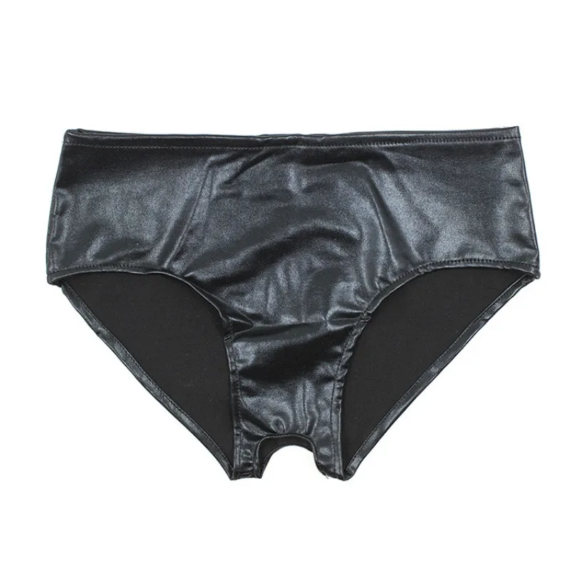 Open Butt Design Unisex Faux Leather Open Crotch Low Rise Micro Bikini Briefs Sexy Underwear Crotchless Panties Black
Open Butt Design Unisex Faux Leather Open Crotch Low Rise Micro Bikini Briefs Sexy Underwear Crotchless Panties Black