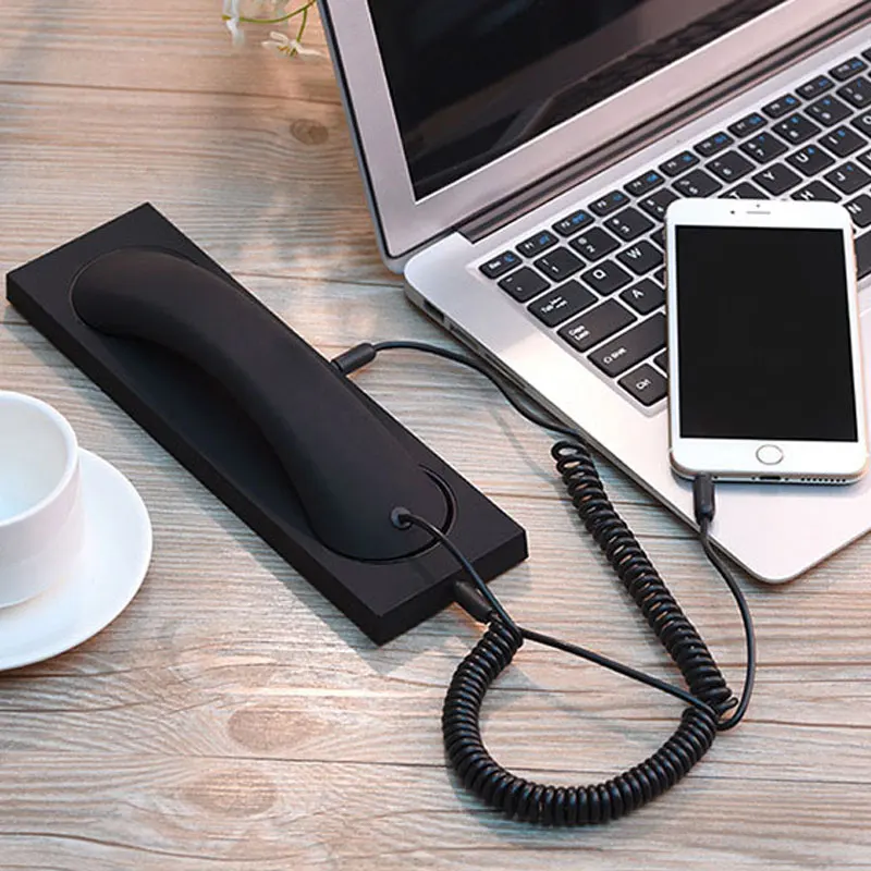 2019 Radiation Protection 3.5mm Retro Telephone Handset Headphone Receiver with Mic For iPhone Handsets Retro Phone with Base
2019 Radiation Protection 3.5mm Retro Telephone Handset Headphone Receiver with Mic For iPhone Handsets Retro Phone with Base