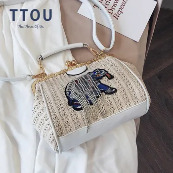 Straw Bucket Bags For Women Summer Cute Elephant Crossbody Bag Ladies Small Handbags with Tassel Female Travel Messenger Bags
Straw Bucket Bags For Women Summer Cute Elephant Crossbody Bag Ladies Small Handbags with Tassel Female Travel Messenger Bags