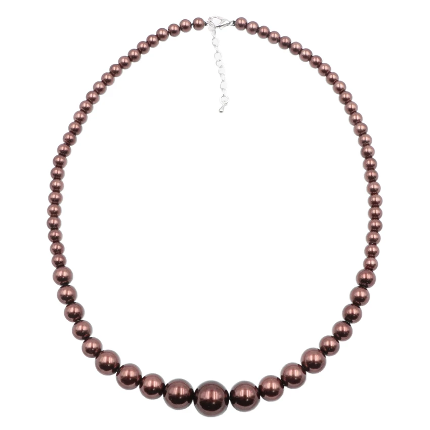 Elegant Chocolate Glass Pearl Shell Choker Necklace Simulated Pearls Shells Round Beads Short Chain Pendant Jewelry 18" A851
Elegant Chocolate Glass Pearl Shell Choker Necklace Simulated Pearls Shells Round Beads Short Chain Pendant Jewelry 18" A851