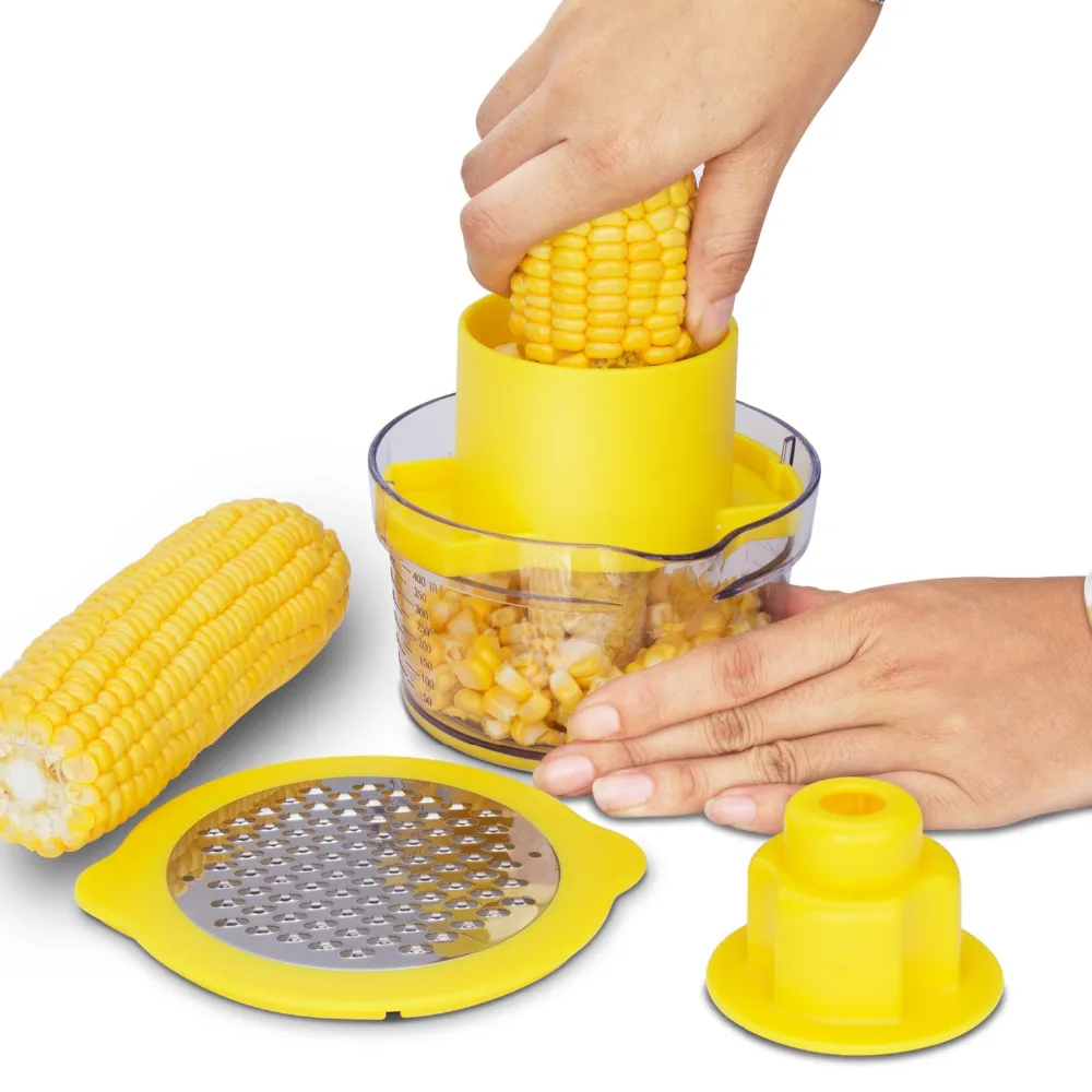 4 in 1 Multifunction Cob Corn Stripper Kitchen Tools With Built-In Measuring Cup And Grater Slicer Peeler Ginger Sharpener
4 in 1 Multifunction Cob Corn Stripper Kitchen Tools With Built-In Measuring Cup And Grater Slicer Peeler Ginger Sharpener
