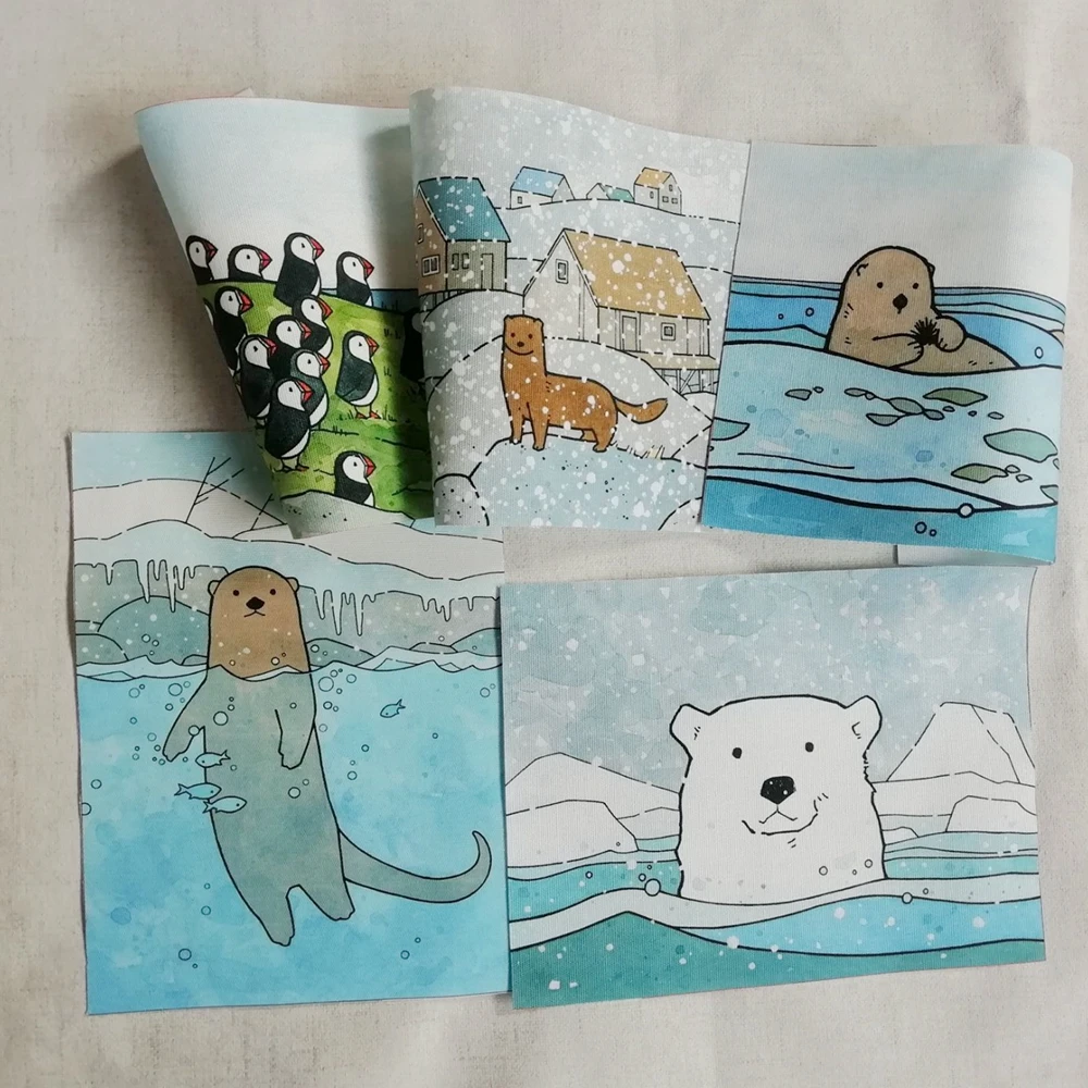Marine animal Fabric - cartoon Polar bear Tissue Sewing to purse/bag/clothes DIY Patchwork Scrapbooking Quilting Tecido 15x20cm
Marine animal Fabric - cartoon Polar bear Tissue Sewing to purse/bag/clothes DIY Patchwork Scrapbooking Quilting Tecido 15x20cm