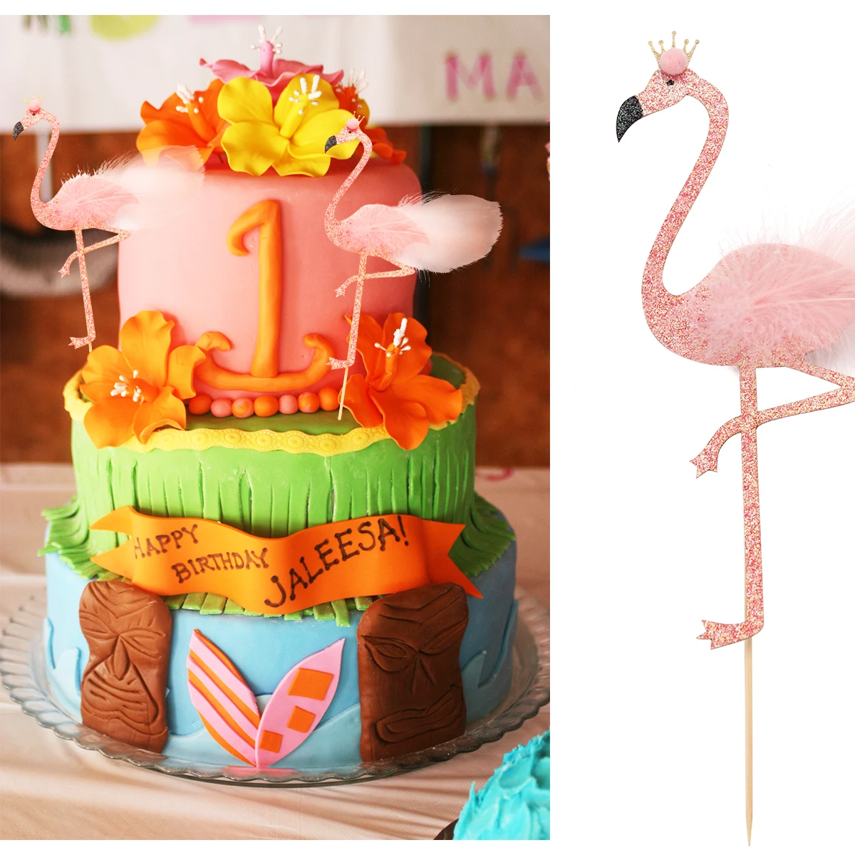 LUOEM 6PCS Hawaii Style Flamingo Plume Insert Card With Toothpick Cake For Wedding Birthday Party Decoration
LUOEM 6PCS Hawaii Style Flamingo Plume Insert Card With Toothpick Cake For Wedding Birthday Party Decoration