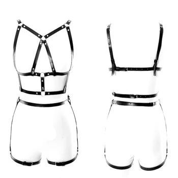 Goth Plus Size Leather Harness Sexy Black Adjustable Chest Bondage Garter Belt Lingerie Set Club Dance Festival Wear for Women's
Goth Plus Size Leather Harness Sexy Black Adjustable Chest Bondage Garter Belt Lingerie Set Club Dance Festival Wear for Women's