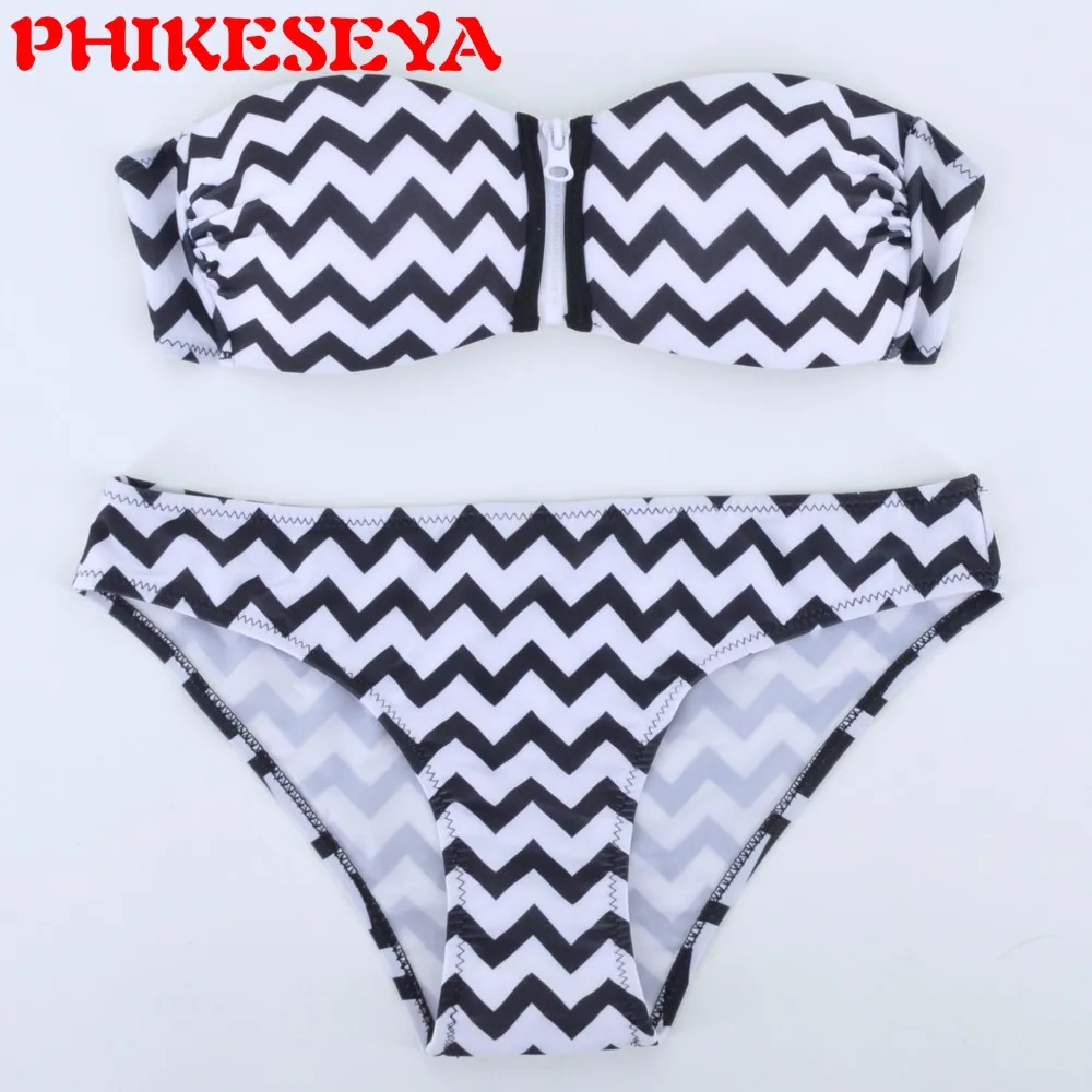PHIKESEYA 2018 New split swimwear ladies sexy bikini, black and white zipper bikinis Sexy Beach bathing suit
PHIKESEYA 2018 New split swimwear ladies sexy bikini, black and white zipper bikinis Sexy Beach bathing suit