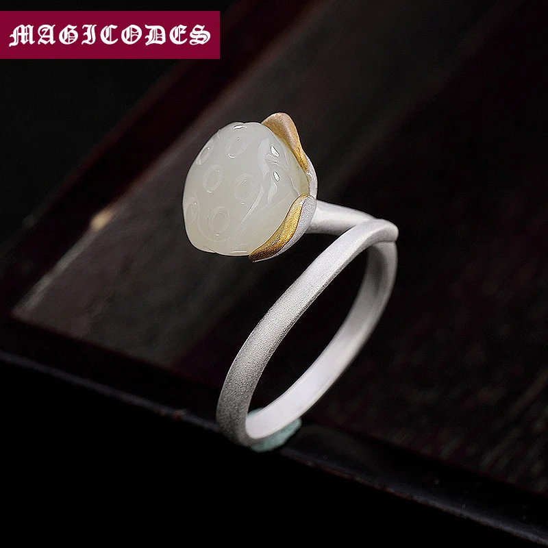 Initial Custom Adjustable Ring 100% Real 925 Sterling Silver Jewelry Women Masonic stone jade Lotus Wedding Opening Ring 2019 R6
Initial Custom Adjustable Ring 100% Real 925 Sterling Silver Jewelry Women Masonic stone jade Lotus Wedding Opening Ring 2019 R6