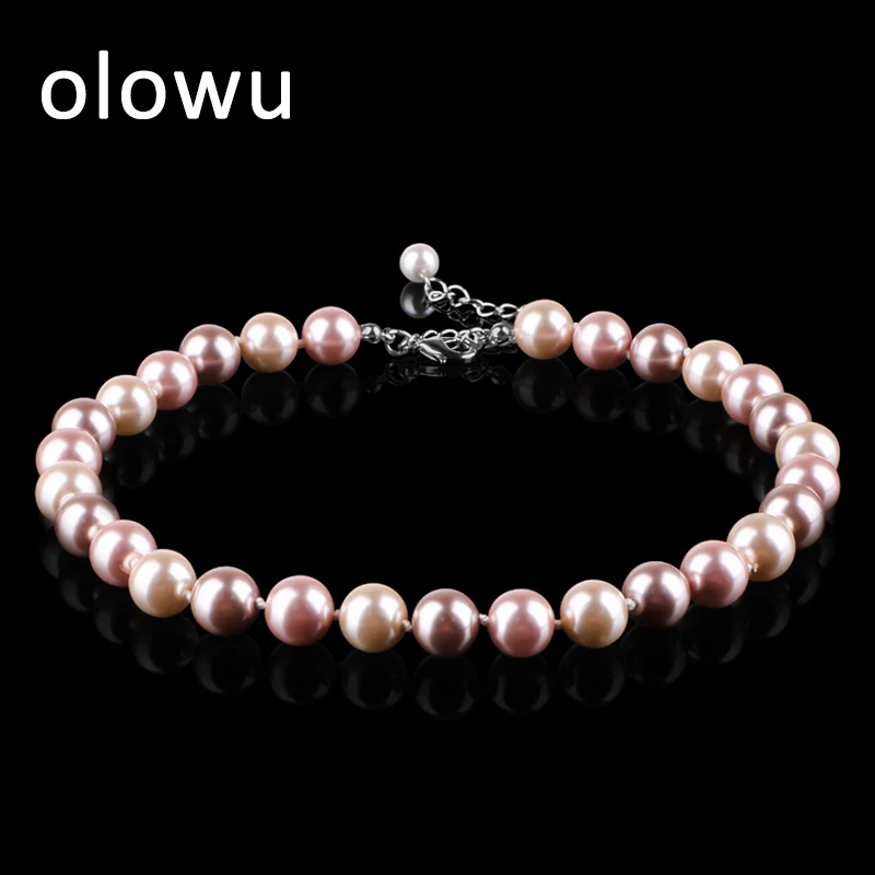 olowu 12mm Glass Pearl Choker Neckalce Mixed Color Pearls Pendant Necklace Custom 16 Inches Fashion Wedding Necklace Jewellery
olowu 12mm Glass Pearl Choker Neckalce Mixed Color Pearls Pendant Necklace Custom 16 Inches Fashion Wedding Necklace Jewellery