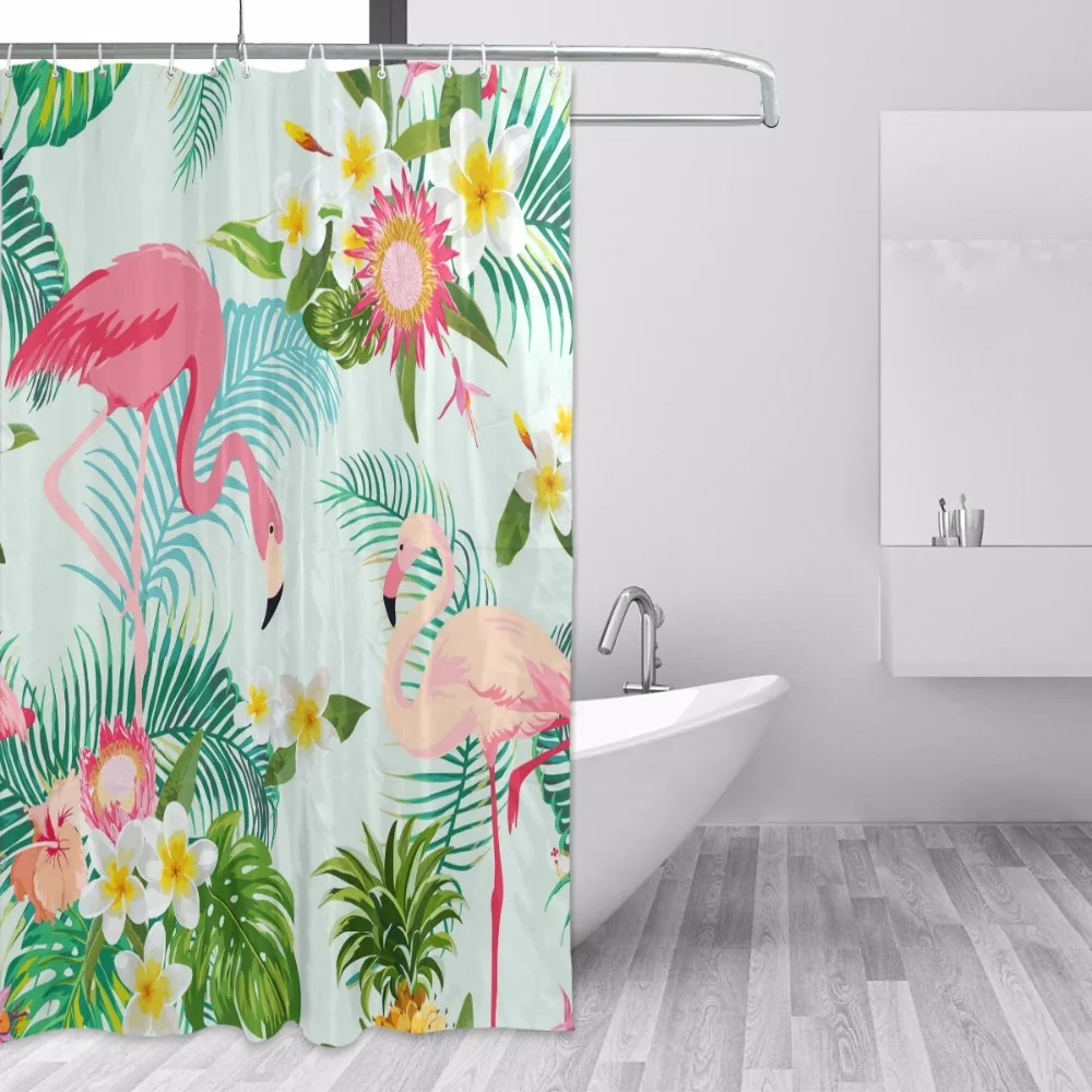 New Eco-friendly Tropical Floral Flamingos Polyester Bath Curtain High Quality Washable Bath Decor Shower Curtain for Bathroom
New Eco-friendly Tropical Floral Flamingos Polyester Bath Curtain High Quality Washable Bath Decor Shower Curtain for Bathroom