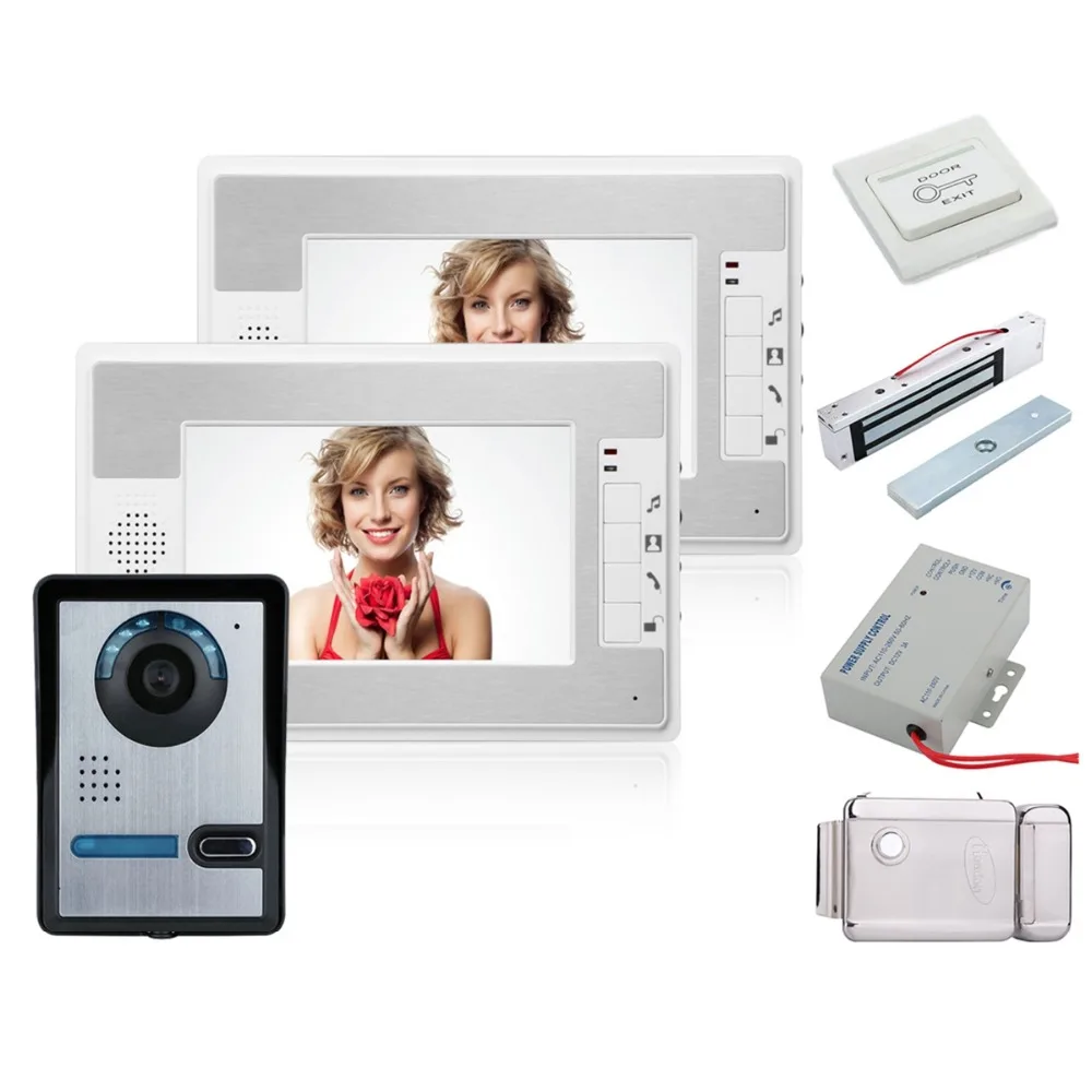 Home Set 7 Inch TFT Color LCD Monitor Video Door Phone Doorbell Intercom System Kit 1-camera 2-monitor Night Vision Wall mounted
Home Set 7 Inch TFT Color LCD Monitor Video Door Phone Doorbell Intercom System Kit 1-camera 2-monitor Night Vision Wall mounted
