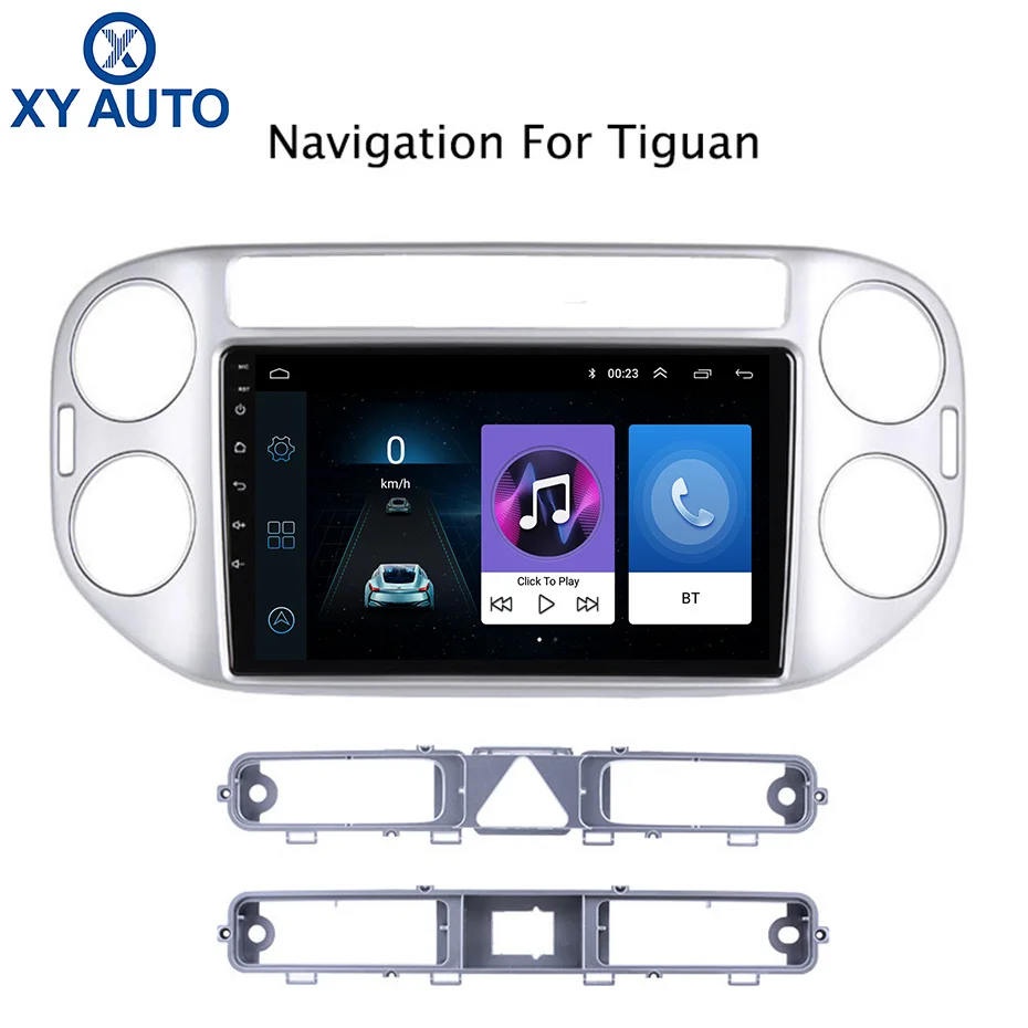 Cheap Hot sale 9 inch 2.5D IPS Tempered HD multi-touch screen Android 8.1 NAVI for tiguan 2010-2018 with Bluetooth USB WIFI support 0