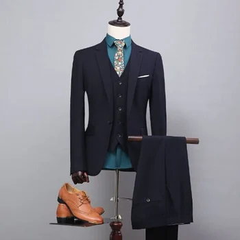 Black Business Formal Men Suits Notched Lapel Three Piece Custom Made Groom Wedding Tuxedos 2018 (Jacket + Pants + Vest)
Black Business Formal Men Suits Notched Lapel Three Piece Custom Made Groom Wedding Tuxedos 2018 (Jacket + Pants + Vest)