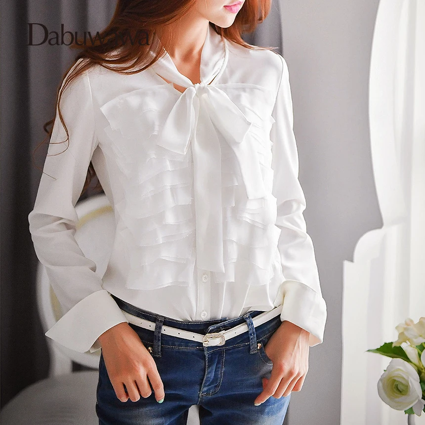 Dabuwawa White Autumn Spring Womens Tops And Blouses Long Sleeve Bow Blouse Femme Manche Longue
Dabuwawa White Autumn Spring Womens Tops And Blouses Long Sleeve Bow Blouse Femme Manche Longue