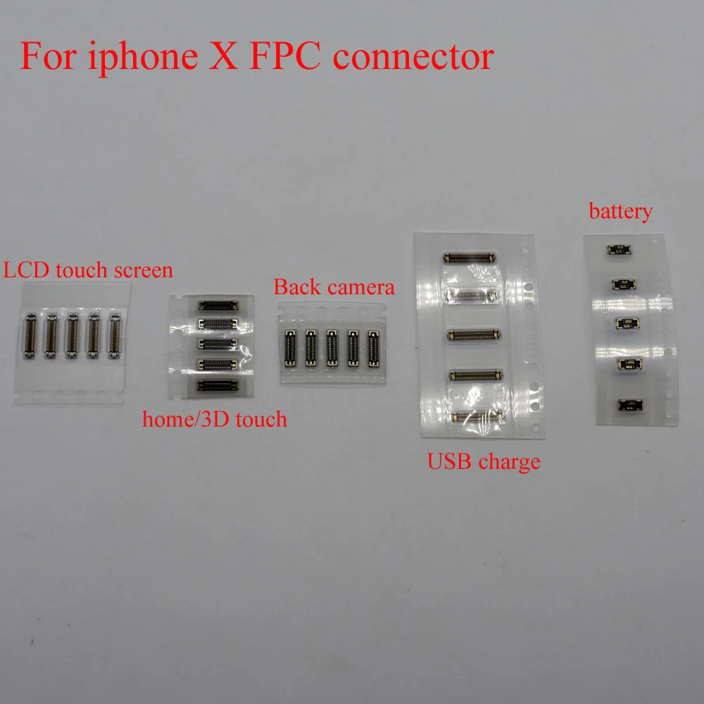 20pcs LCD Display home button back camera usb charge battery FPC connector for iPhone X on motherboard logic board mainboard
20pcs LCD Display home button back camera usb charge battery FPC connector for iPhone X on motherboard logic board mainboard