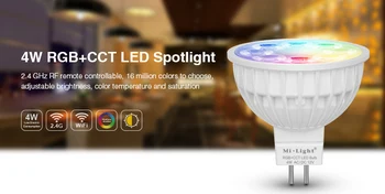 Mi Light AC/DC12V 4W LED Bulb MR16 Lamp Light Dimmable RGB + Warm White + White (RGB+CCT) Spotlight Indoor Holiday Decoration
Mi Light AC/DC12V 4W LED Bulb MR16 Lamp Light Dimmable RGB + Warm White + White (RGB+CCT) Spotlight Indoor Holiday Decoration