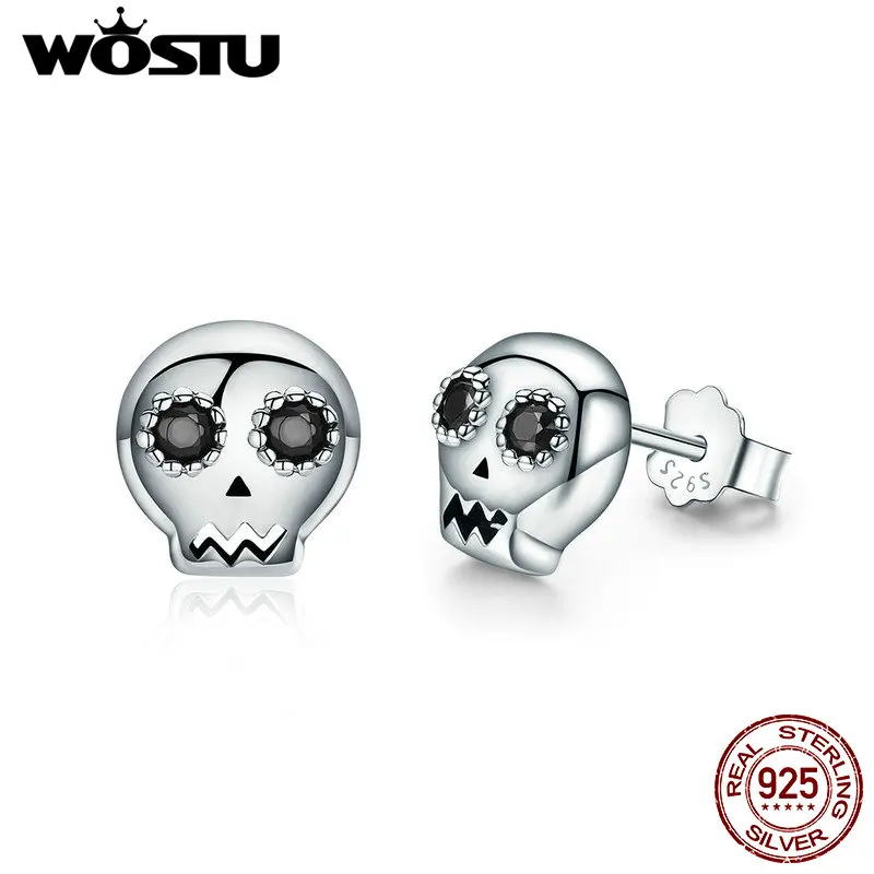 WOSTU 2020 Hot Sale 100% 925 Sterling Silver Halloween Skeleton Skull Stud Earring For Women Girl Jewelry Gift BKE064
WOSTU 2020 Hot Sale 100% 925 Sterling Silver Halloween Skeleton Skull Stud Earring For Women Girl Jewelry Gift BKE064