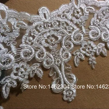Silver Cord Lace Ribbon, 3D Guipure Embroidered Net Lace French Lace Trims for Wedding/Bridal Dresses Veils
Silver Cord Lace Ribbon, 3D Guipure Embroidered Net Lace French Lace Trims for Wedding/Bridal Dresses Veils