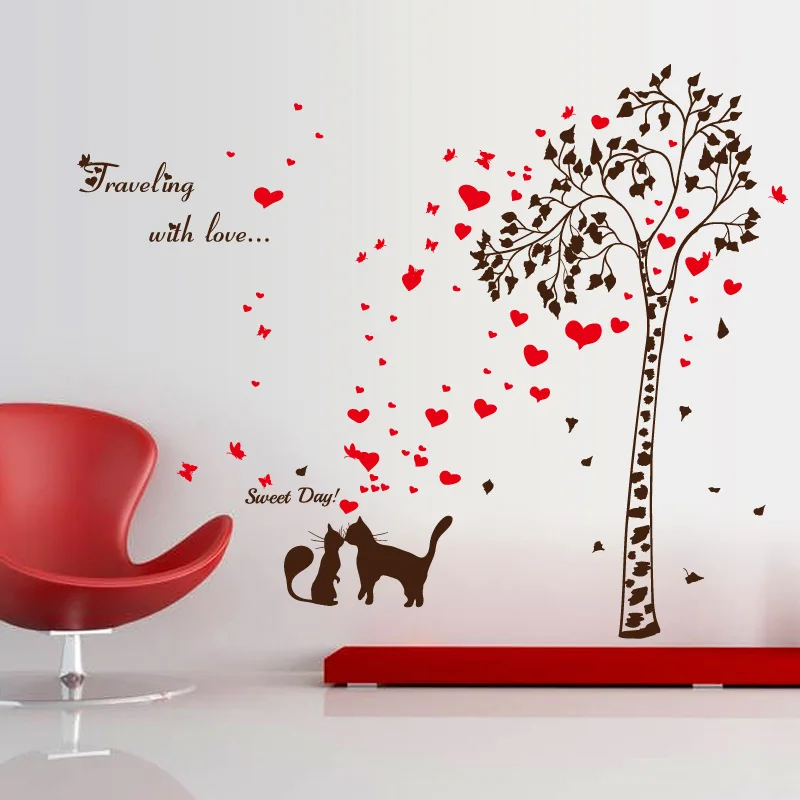 Romantic Cat love tree wall stickers DIY home decor Bedroom living room TV backdrop Decal 3D stickers on the Wall Mural Paper
Romantic Cat love tree wall stickers DIY home decor Bedroom living room TV backdrop Decal 3D stickers on the Wall Mural Paper
