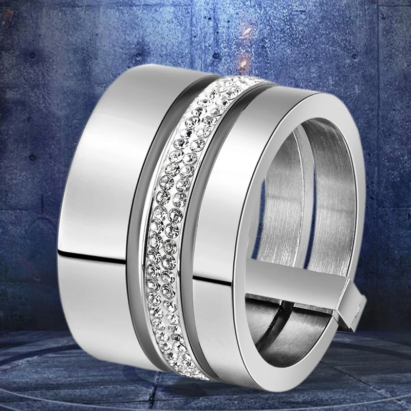 Full Crystal Zircon Rings for Women Fashion Stainless Steel Rotatable Fine Jewelry Elegant Women's Gift New Design
Full Crystal Zircon Rings for Women Fashion Stainless Steel Rotatable Fine Jewelry Elegant Women's Gift New Design