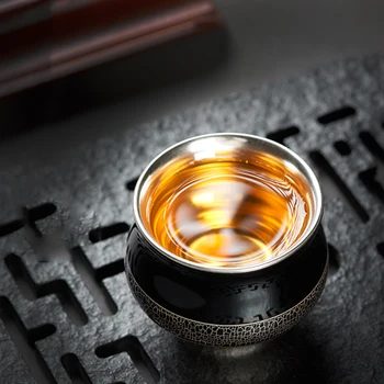 120ml Handmade Ceramic Porcelain Silver Teacup Home Drinkware Pure Mini Tea Bowls Master Black Tea Cups Collection Birthday Gift
120ml Handmade Ceramic Porcelain Silver Teacup Home Drinkware Pure Mini Tea Bowls Master Black Tea Cups Collection Birthday Gift