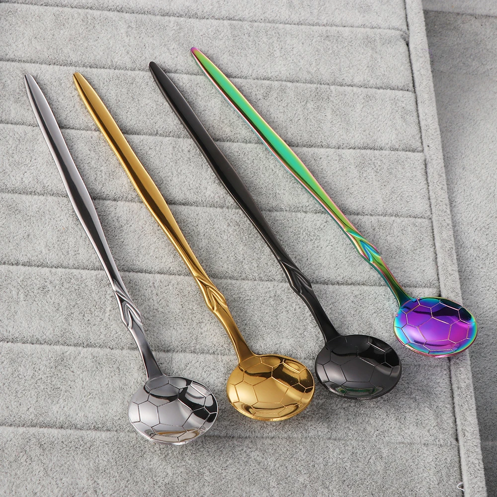 Stainless Steel Coffee Tea Spoon Football Shape Colorful Tableware Dinnerware Ice Cream Scoops Kitchen Supplies
Stainless Steel Coffee Tea Spoon Football Shape Colorful Tableware Dinnerware Ice Cream Scoops Kitchen Supplies
