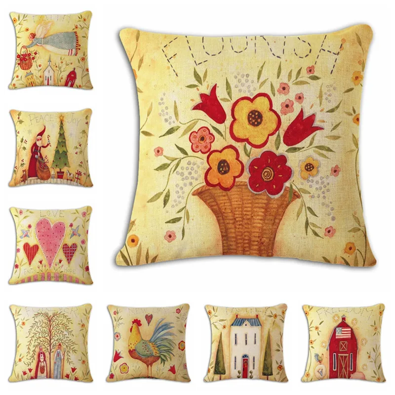 Pastoral Cushion Cover Woven Linen Family Affection Sofa Car Seat Family Home Decorative Throw Pillow Case Housse De Coussin
Pastoral Cushion Cover Woven Linen Family Affection Sofa Car Seat Family Home Decorative Throw Pillow Case Housse De Coussin