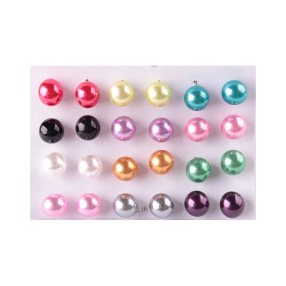 12 pairs/set Mix Color Random 2017 Fashionable Colorful 6-12mm Simulated Pearl Earring Double Sided Wear Stud Earring
12 pairs/set Mix Color Random 2017 Fashionable Colorful 6-12mm Simulated Pearl Earring Double Sided Wear Stud Earring