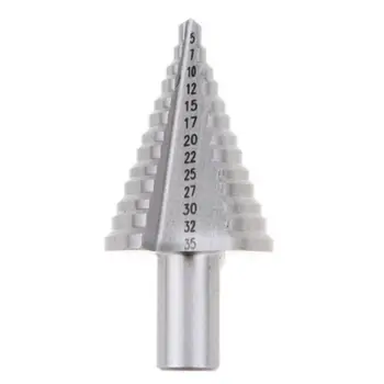 13 Step HSS Spiral Grooved Conical Cone Drill Bit Hole Cutter Tool Triangle Round Shank 5-35mm
13 Step HSS Spiral Grooved Conical Cone Drill Bit Hole Cutter Tool Triangle Round Shank 5-35mm