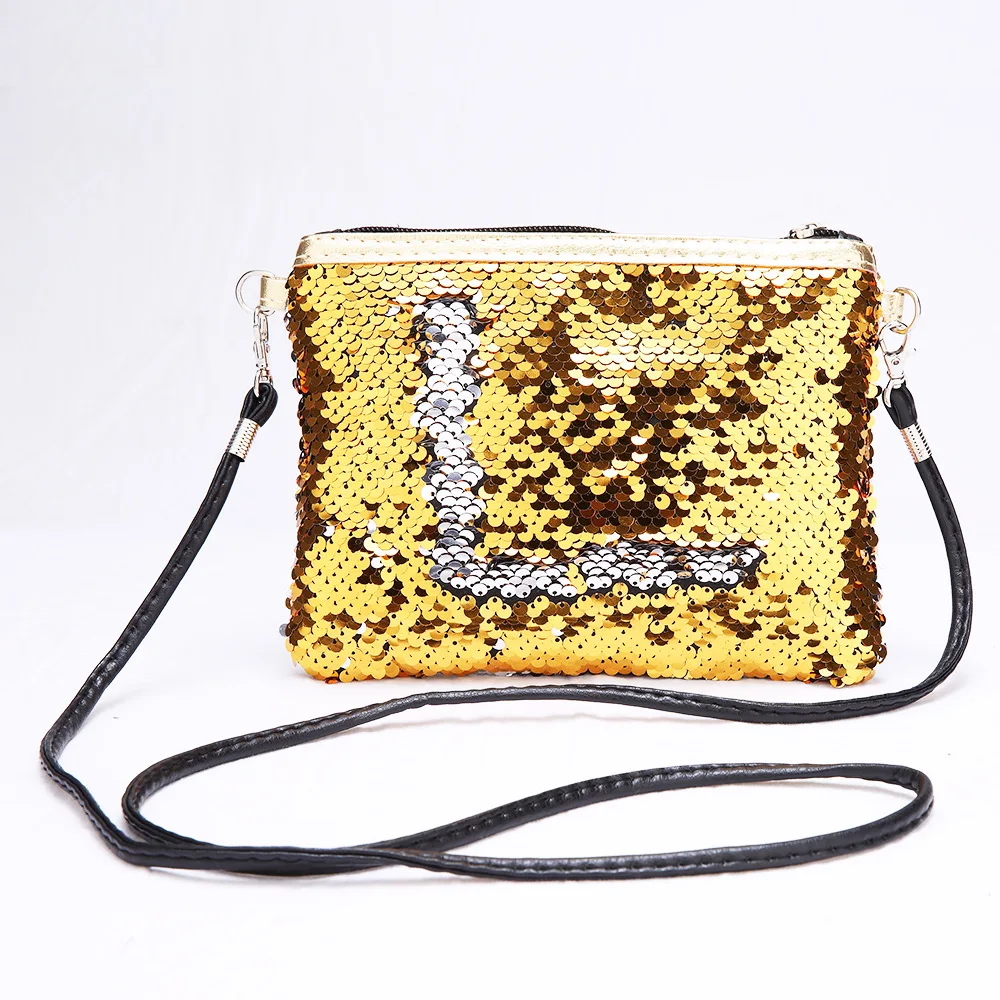 MOMU Kid Girls Heart Shape Sequins Handbag Mini Shoulder Bag Coin Purse Children Crossbody