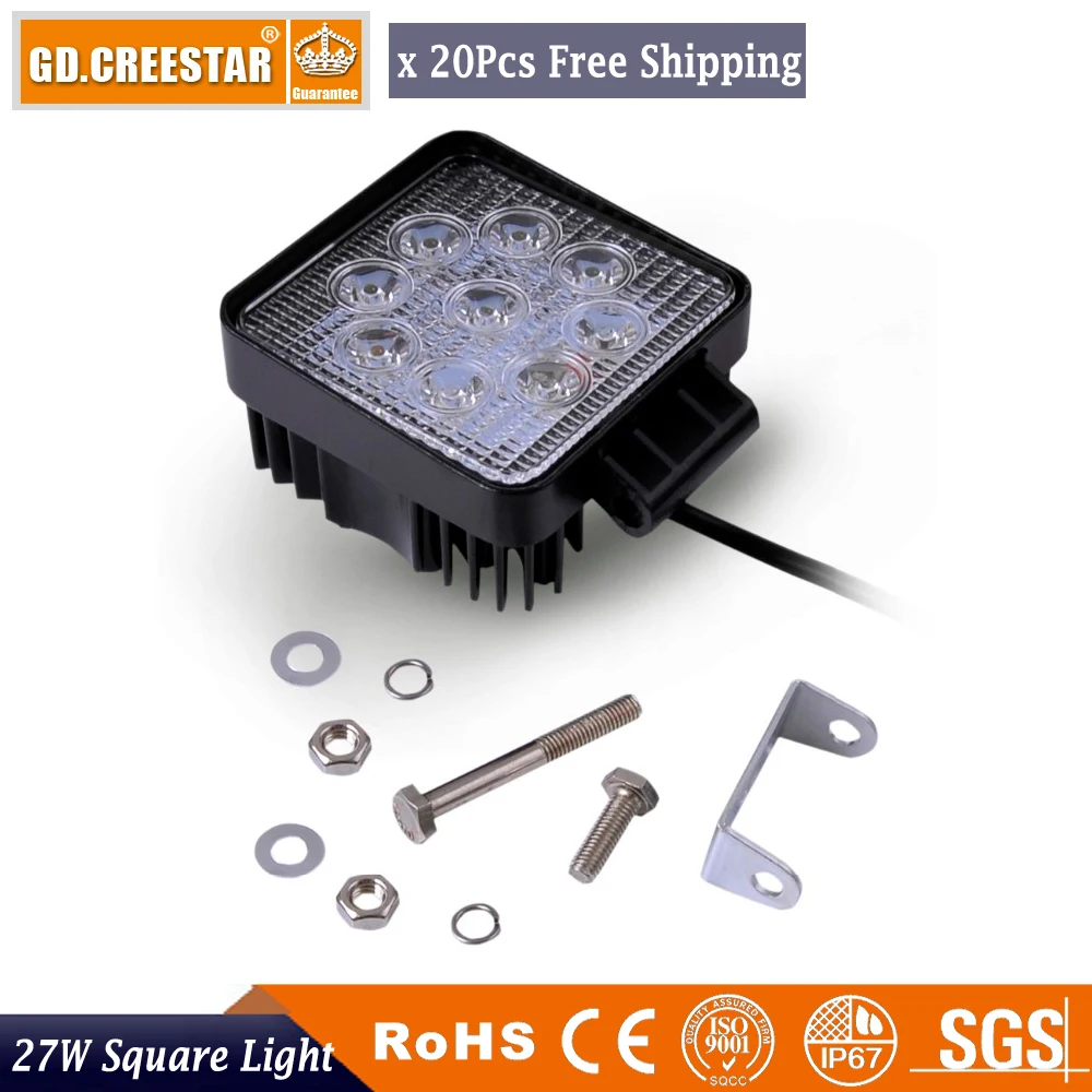 Factory sale 27Watts 4inch Square Flood Spot Led Beam LED Work Light Offroad Driving Fog lights for SUV Truck 4WD x20pcs
Factory sale 27Watts 4inch Square Flood Spot Led Beam LED Work Light Offroad Driving Fog lights for SUV Truck 4WD x20pcs