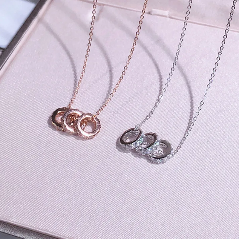 All Matching Fashion Simple Designer Three Zircon Decorative Circles Pendant Pure 925 Sterling Silver Chain Necklace for Women
All Matching Fashion Simple Designer Three Zircon Decorative Circles Pendant Pure 925 Sterling Silver Chain Necklace for Women