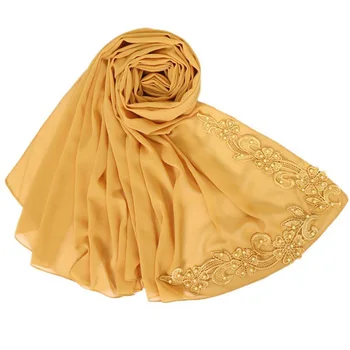 Luxury Bubble Chiffon Shawl Scarf with Pearl New Design Solid Color Hijab Caps Wrap Turban Head Cover Muslim Scarves 180*70Cm
Luxury Bubble Chiffon Shawl Scarf with Pearl New Design Solid Color Hijab Caps Wrap Turban Head Cover Muslim Scarves 180*70Cm