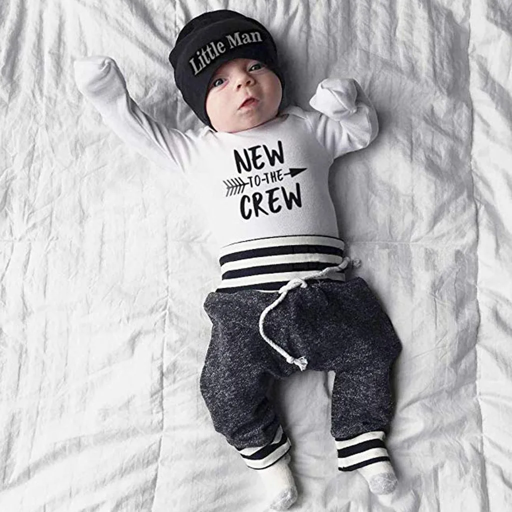 Newborn Infant Baby Boys Girls Boys Romper Long Sleeve Shirt Long Pants Hat 3PCS Outfits Set Casual Clothing *n
Newborn Infant Baby Boys Girls Boys Romper Long Sleeve Shirt Long Pants Hat 3PCS Outfits Set Casual Clothing *n