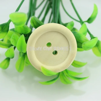 

200pcs/lot Natural White Round Wooden Buttons 2-holes Button 30mm Flatback buttons for scrapbook,garment decoden KZ0045