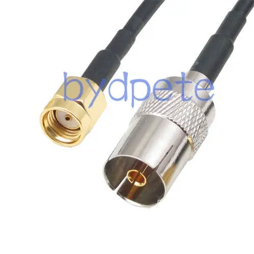 IEC DVB-T TV PAL female to RP-SMA male jack RG174 cable jumper pigtail 4inch~10FT 
IEC DVB-T TV PAL female to RP-SMA male jack RG174 cable jumper pigtail 4inch~10FT