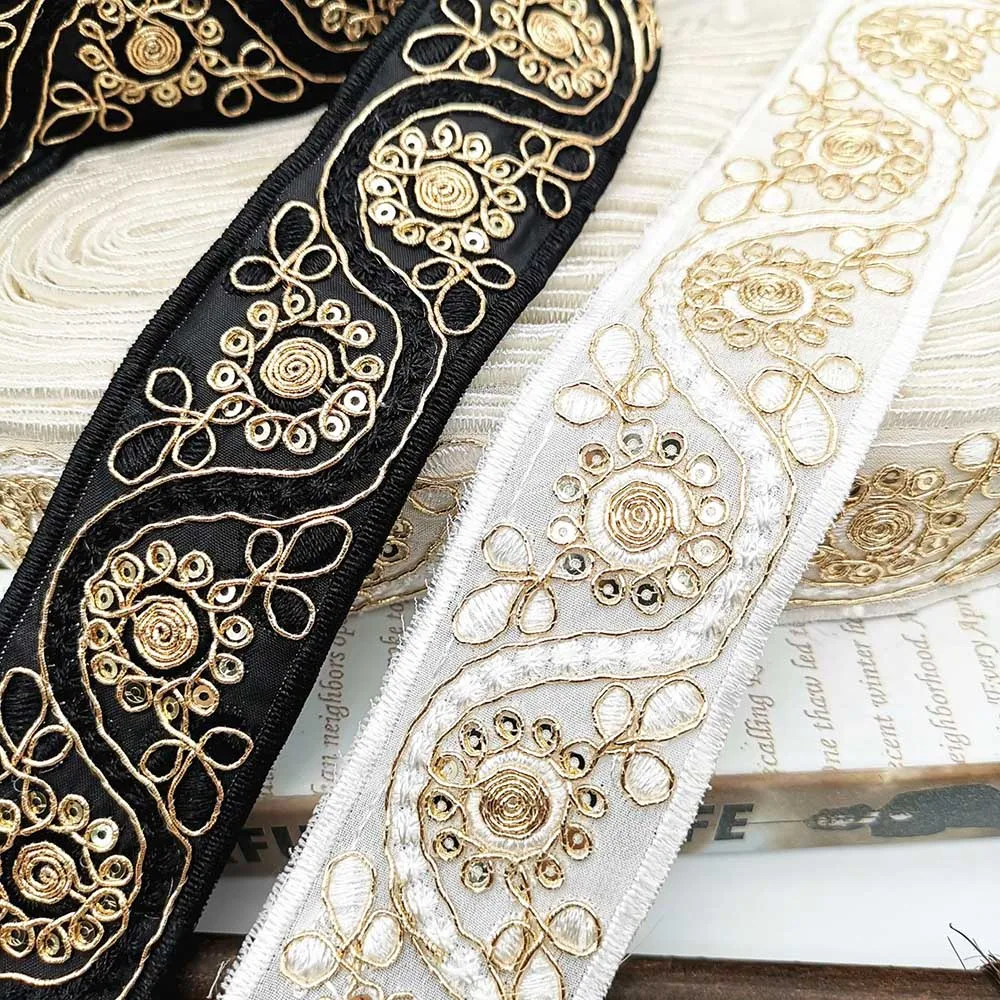 Lychee Life 2 Yards Sequin Lace Trims Black White Floral Lace Ribbon for Bridal Lace DIY Sewing Material for Dress Decoration
Lychee Life 2 Yards Sequin Lace Trims Black White Floral Lace Ribbon for Bridal Lace DIY Sewing Material for Dress Decoration