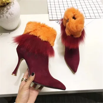 2018 New Red Grey Suede Women Boots Mixed Colors Feather Autumn Winter Boots High Heels Ankle Boots Shoes Woman Botas Mujer
2018 New Red Grey Suede Women Boots Mixed Colors Feather Autumn Winter Boots High Heels Ankle Boots Shoes Woman Botas Mujer