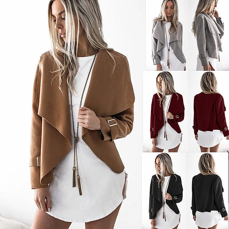 2019 autumn and winter new ladies irregular wool solid color stitching wool lapel coat khaki gray black wine red long ladies
2019 autumn and winter new ladies irregular wool solid color stitching wool lapel coat khaki gray black wine red long ladies