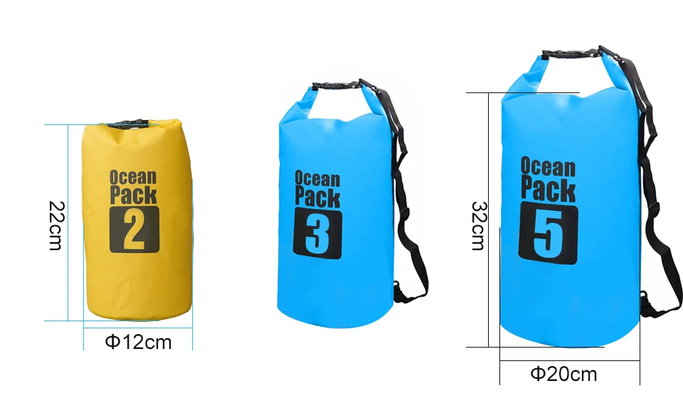 Waterproof Dry Bags 3/5 Pack Ultimate Dry Sack 3L+5L+8L Lightweight Roll 
