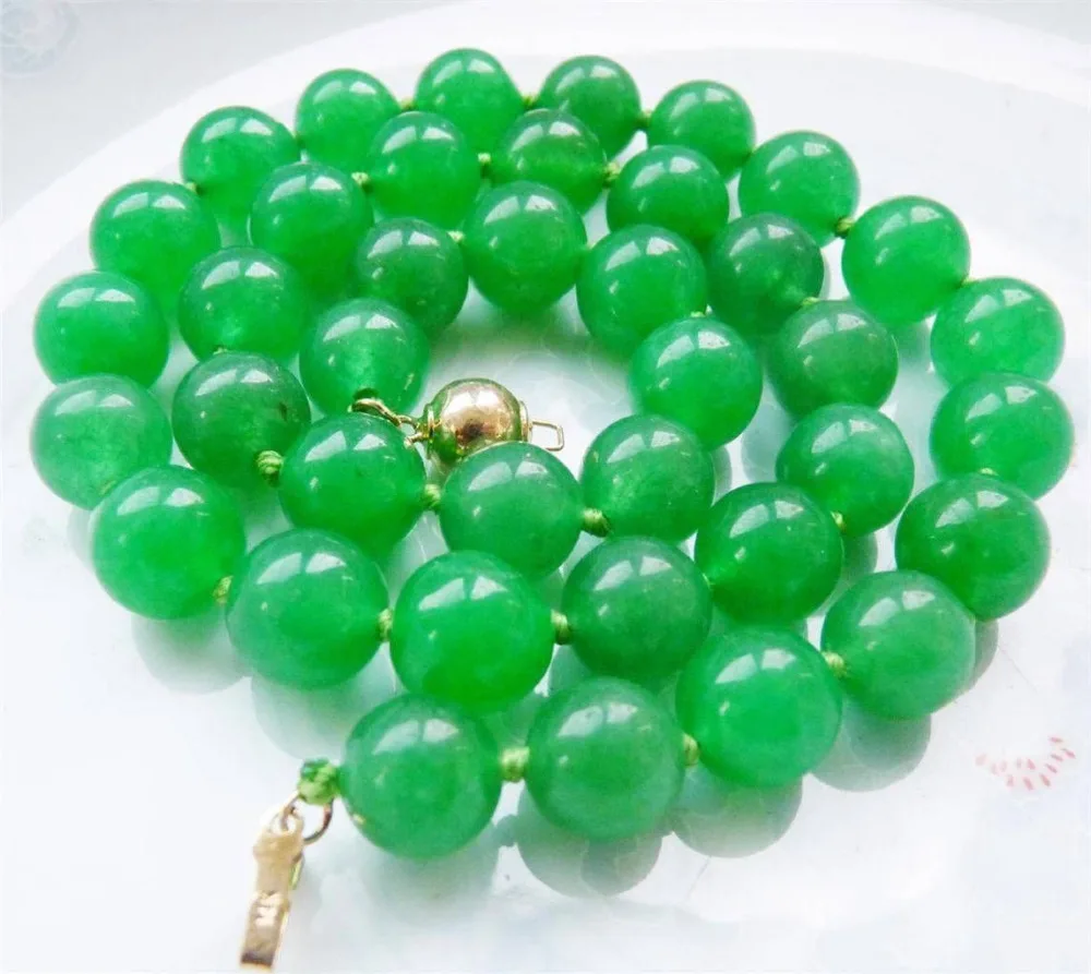 Hot sale Free Shipping>>>>>12mm green Emerald beads necklace 18"14K Solid Gold Clasp
Hot sale Free Shipping>>>>>12mm green Emerald beads necklace 18"14K Solid Gold Clasp