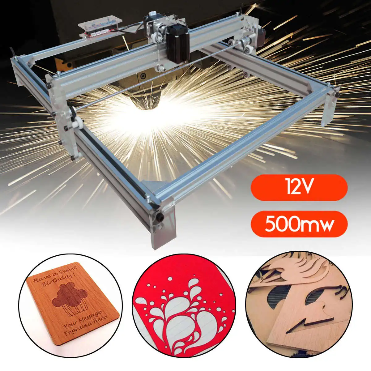 Mini DIY Desktop Blue Laser Engraving Engraver Machine 40X50CM 500mW Wood Router/Cutter/Printer/Power Adjustable
Mini DIY Desktop Blue Laser Engraving Engraver Machine 40X50CM 500mW Wood Router/Cutter/Printer/Power Adjustable