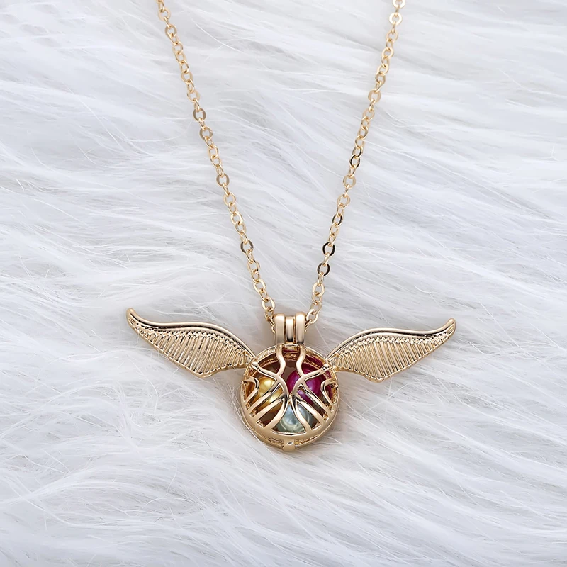 Golden Snitch Angel Pearl Necklace Women Gold Choker Locket Pendant Long Chain Pearls Fashion Jewellery Gift for Harri Potter
Golden Snitch Angel Pearl Necklace Women Gold Choker Locket Pendant Long Chain Pearls Fashion Jewellery Gift for Harri Potter
