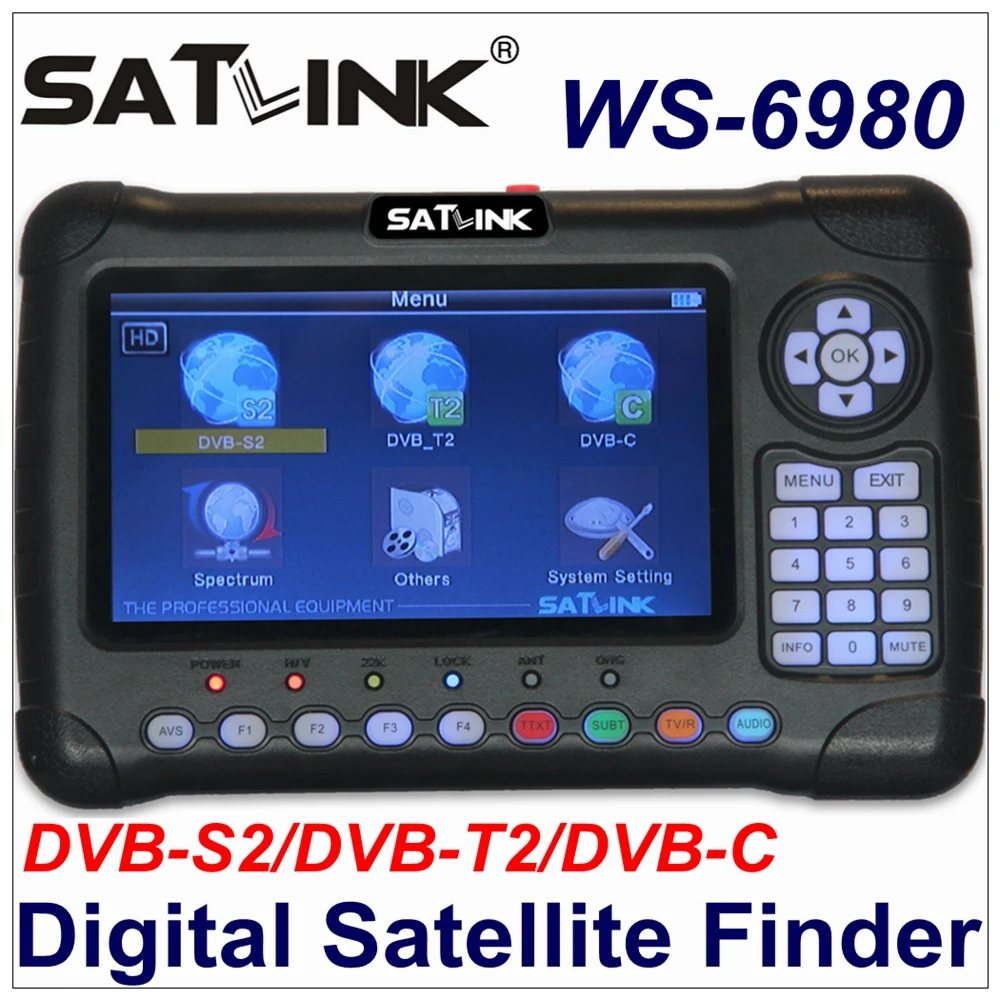 

Satlink WS-6980 7" HD Digital Satellite Meter WS6980 Locator Satellite Finder WS 6980 DVB-C/DVB-S2/DVB-T2 Satellite TV Receiver