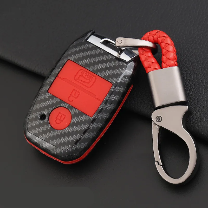 Carbon-Fiber-Car-Key-Cover-Case-Keychain-For-Kia-Ceed-Rio-Sportage-R-K3-K4-K5 (3)