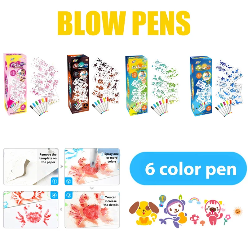DIY Creation DIY Brush Blow Pen Colourful Amazing Airbrush Plastic Suit 6PCS Assorted Pictures Art Stencil
DIY Creation DIY Brush Blow Pen Colourful Amazing Airbrush Plastic Suit 6PCS Assorted Pictures Art Stencil