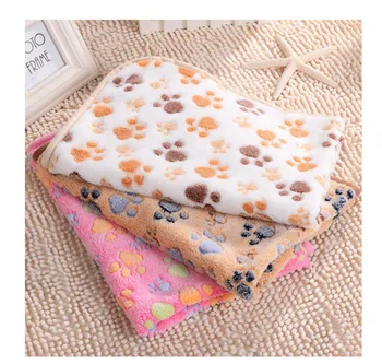 

3 Color 25x25cm 40x60cm 76x52cm Cute Floral Pet Sleep Warm Paw Print towl Dog Cat Puppy Fleece Soft Dog Blanket Pet Dog Beds Mat
