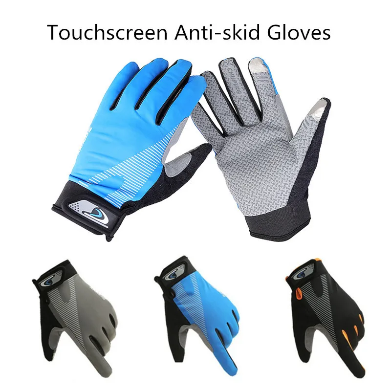 1 Pair Bike Gloves Full Finger Touchscreen Men Women Gloves Breathable Mittens
